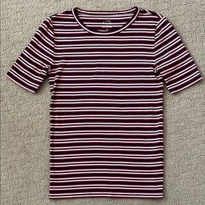 J. Crew Multicolor Striped Short Sleeve Tee